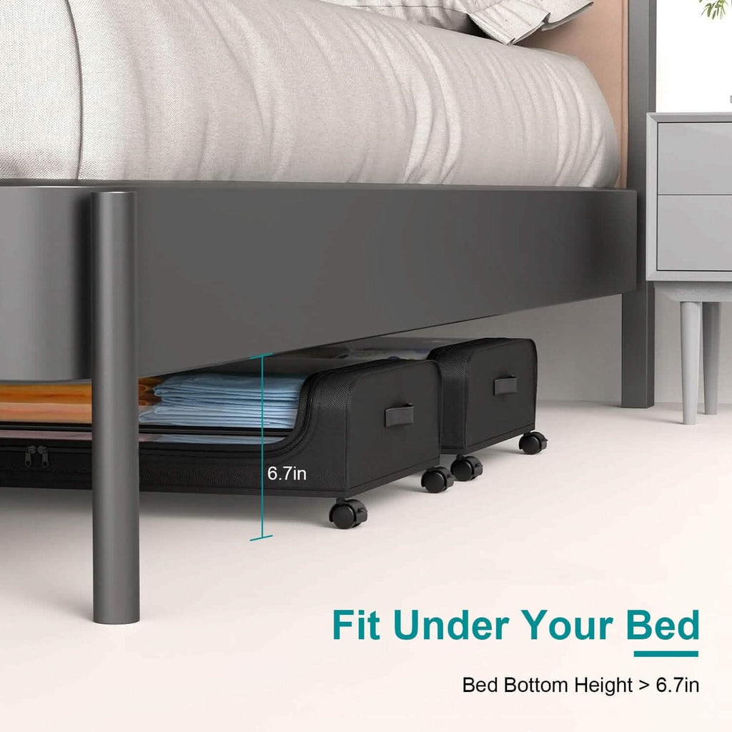 Under-Bed Storage Drawer with Wheels Multipurpose with Clear Window & Label by DailySale