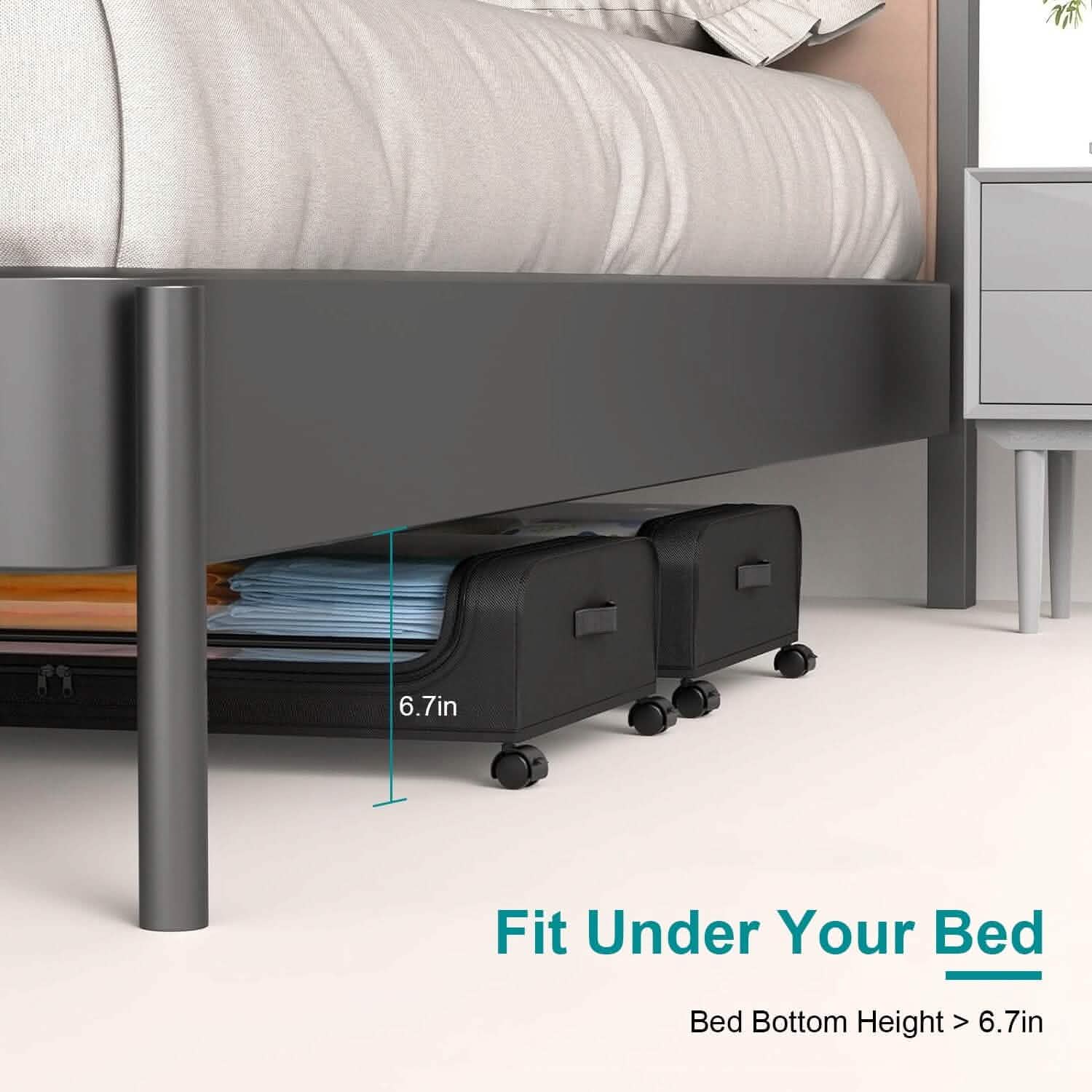 Under-Bed Storage Drawer with Wheels Multipurpose with Clear Window & Label by DailySale