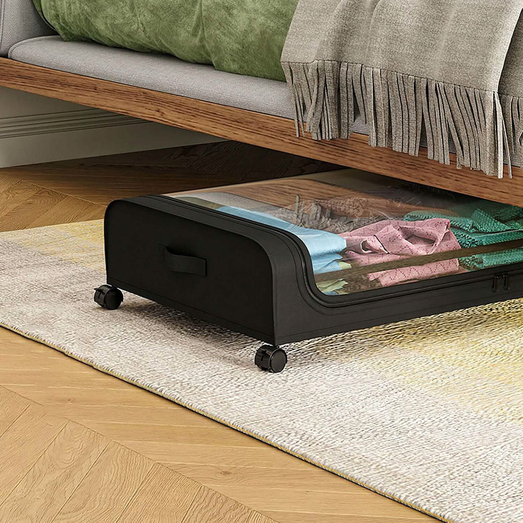Under-Bed Storage Drawer with Wheels Multipurpose with Clear Window & Label by DailySale