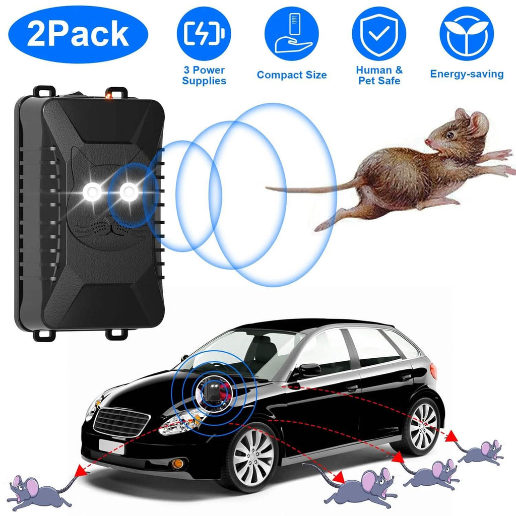 2-Pack: Under Hood Ultrasonic Repellent with 3 Power Supplies by DailySale