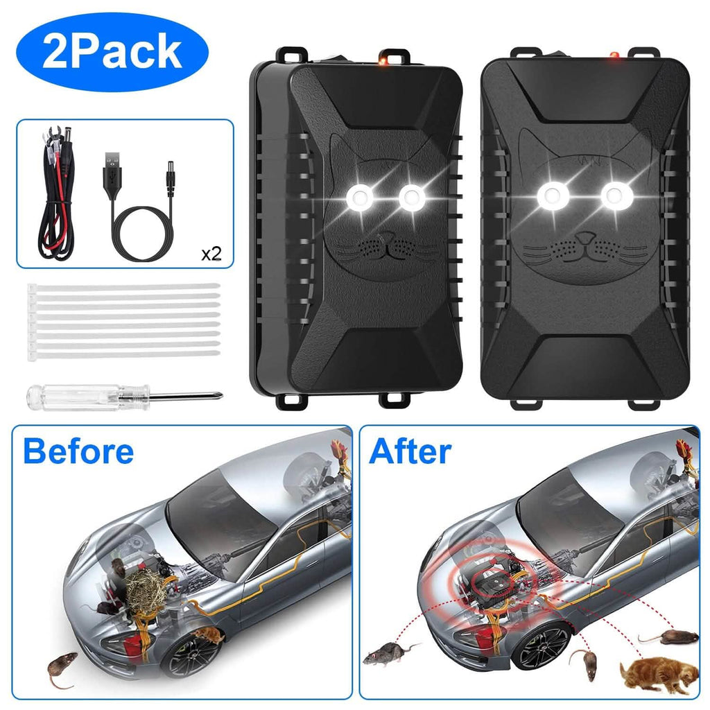 2-Pack: Under Hood Ultrasonic Repellent with 3 Power Supplies by DailySale