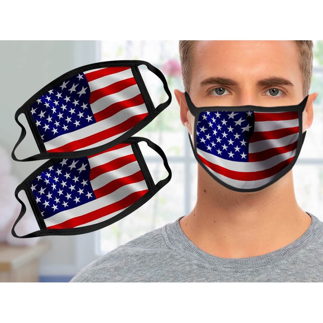 2-Pack: USA American Flag Reusable Washable Mask by DailySale