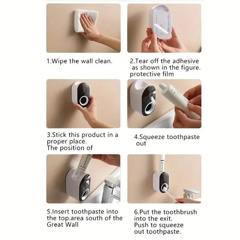 2-Pack: Wall-Mounted Automatic Toothpaste Dispenser by DailySale