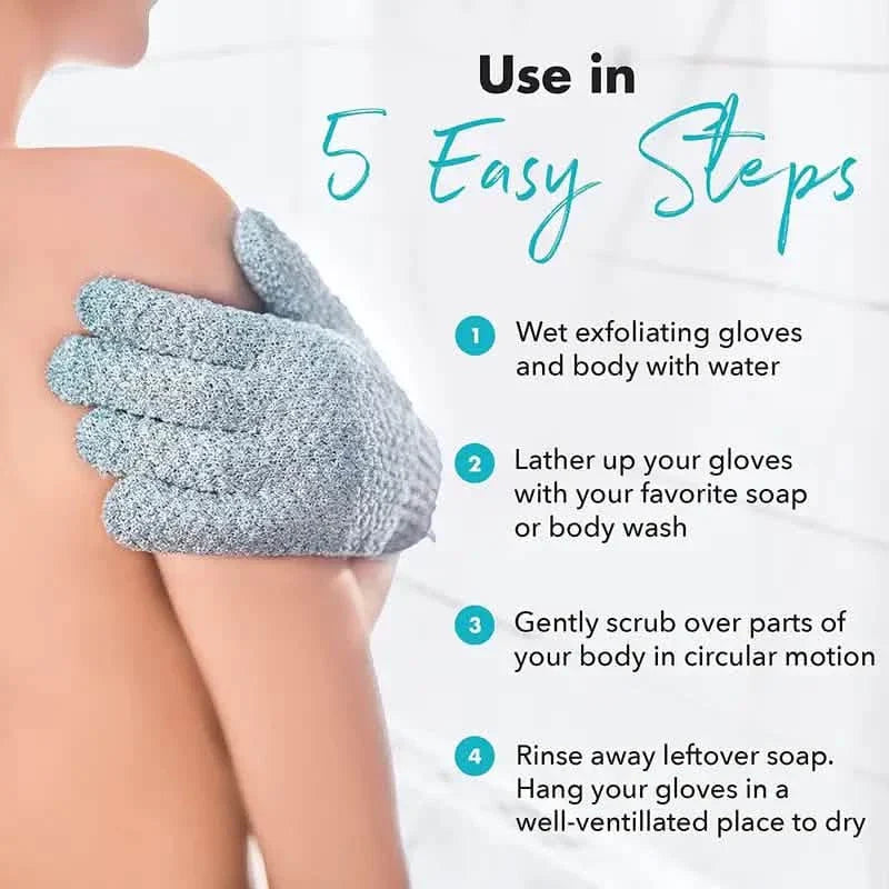2-Pair: Exfoliating Bath Gloves by DailySale