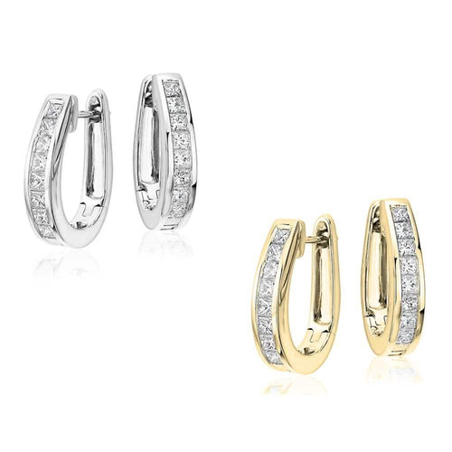 2-Pair: Oval Crystal Hoop Earrings by DailySale