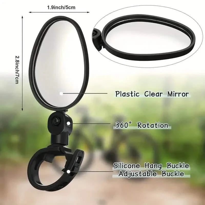 2-Piece: 360° Adjustable Rotatable Handlebar Mirror - Wide Angle Bicycle Mirror by DailySale
