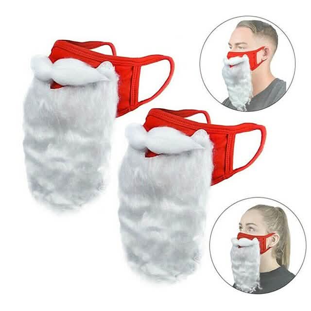 2-Piece: Adult Funny Cosplay Santa Claus Mask Face by DailySale