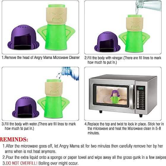 2-Piece: Angry Mama Microwave Steam Cleaner by DailySale