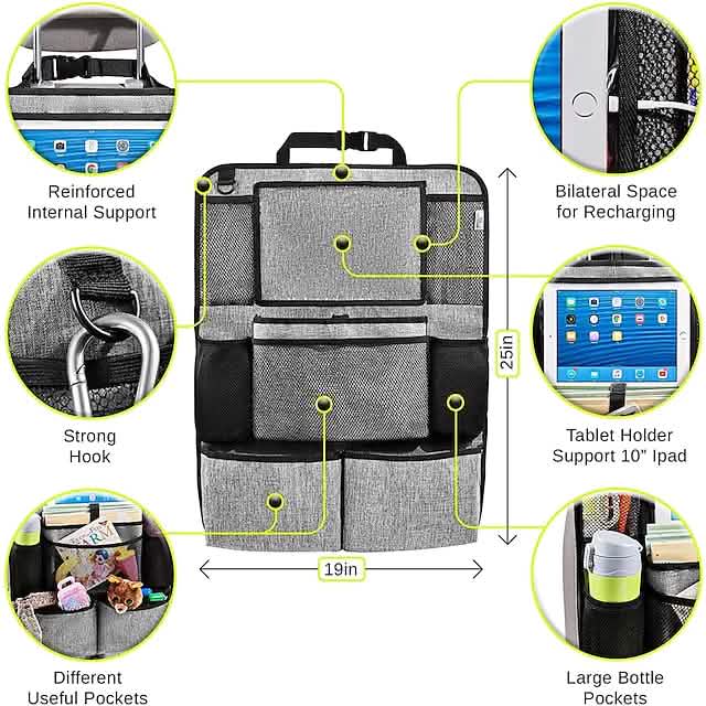 2-Piece: Car Rear Seat Organizer Storage Bag by DailySale