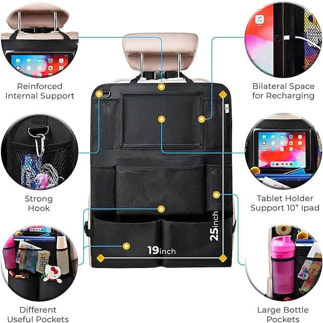 2-Piece: Car Rear Seat Organizer Storage Bag by DailySale