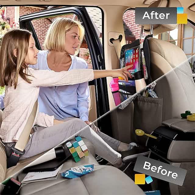 2-Piece: Car Rear Seat Organizer Storage Bag by DailySale