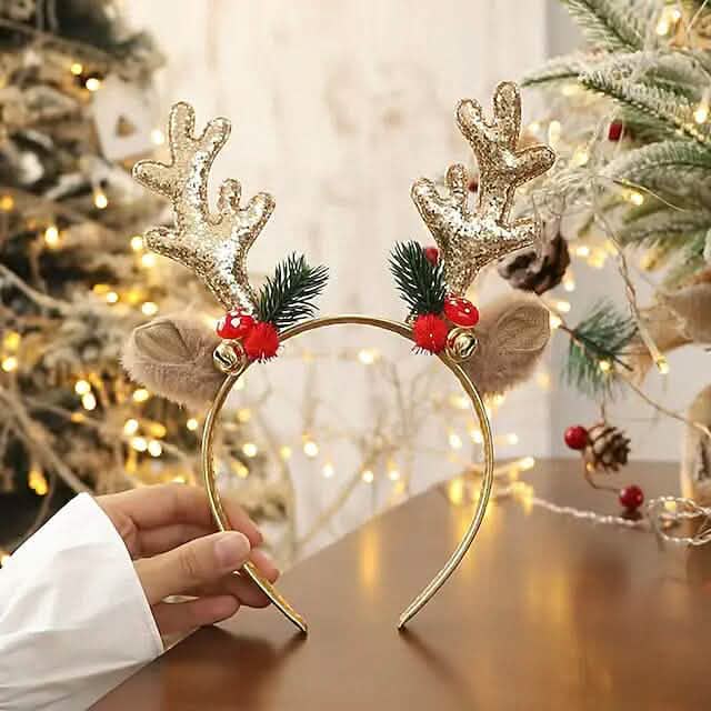 2-Piece: Christmas Deer Horn Bell Head Buckle by DailySale