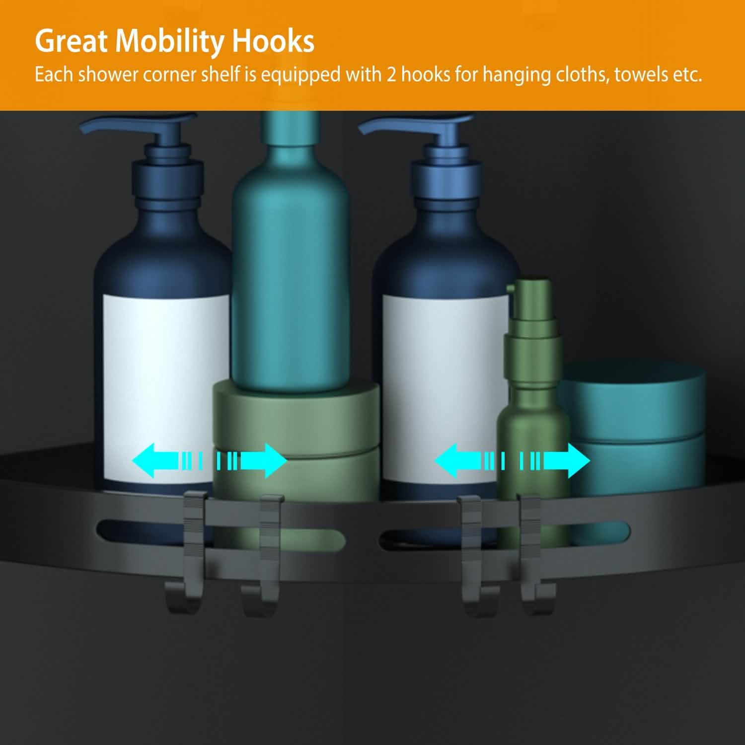 2-Piece: Corner Shower Caddy Shelf by DailySale