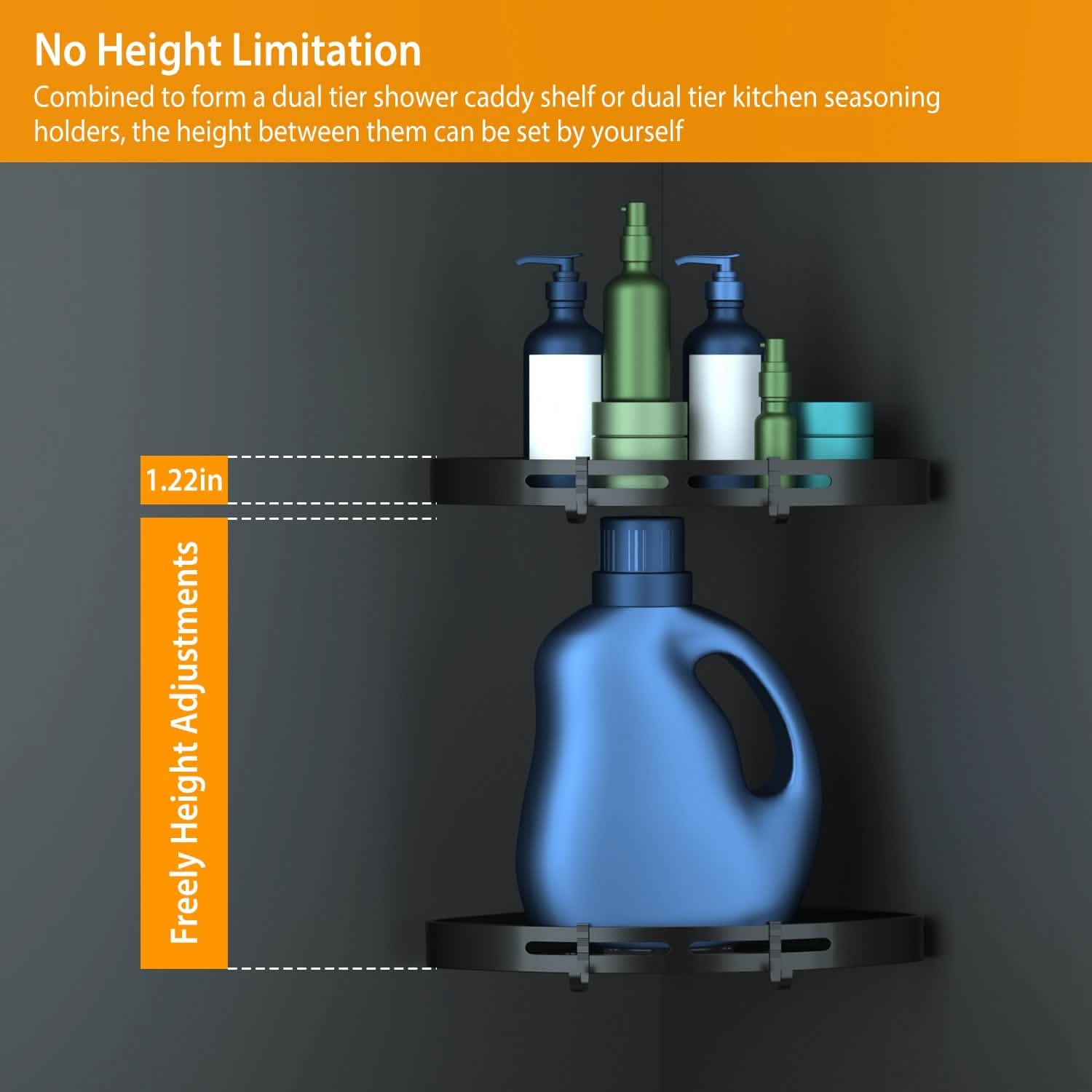 2-Piece: Corner Shower Caddy Shelf by DailySale