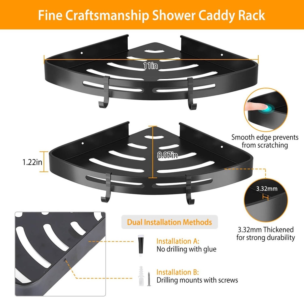2-Piece: Corner Shower Caddy Shelf by DailySale