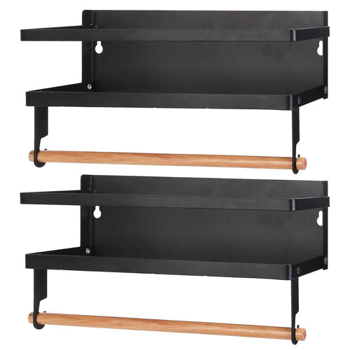 2-Piece: Magnetic Spice Racks for Refrigerator with Paper Towel Holder by DailySale