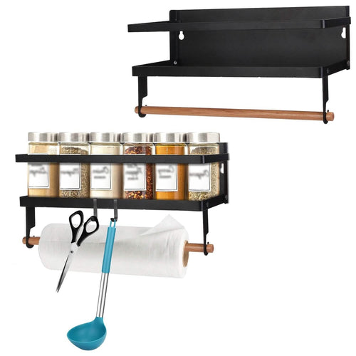 2-Piece: Magnetic Spice Racks for Refrigerator with Paper Towel Holder by DailySale