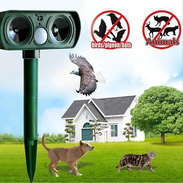 2-Piece: Outdoor Solar Ultrasonic Pest Repeller by DailySale