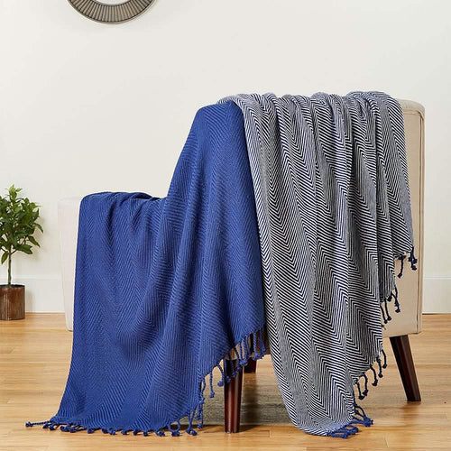 2-Piece Set: 100% Cotton Hand Twisted Throw Blanket 50" X 60" by DailySale