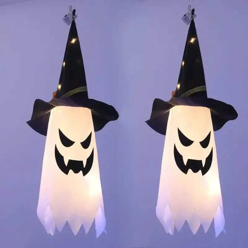 2-Piece Set: Glowing Ghost Witch Hat Halloween Decorations by DailySale