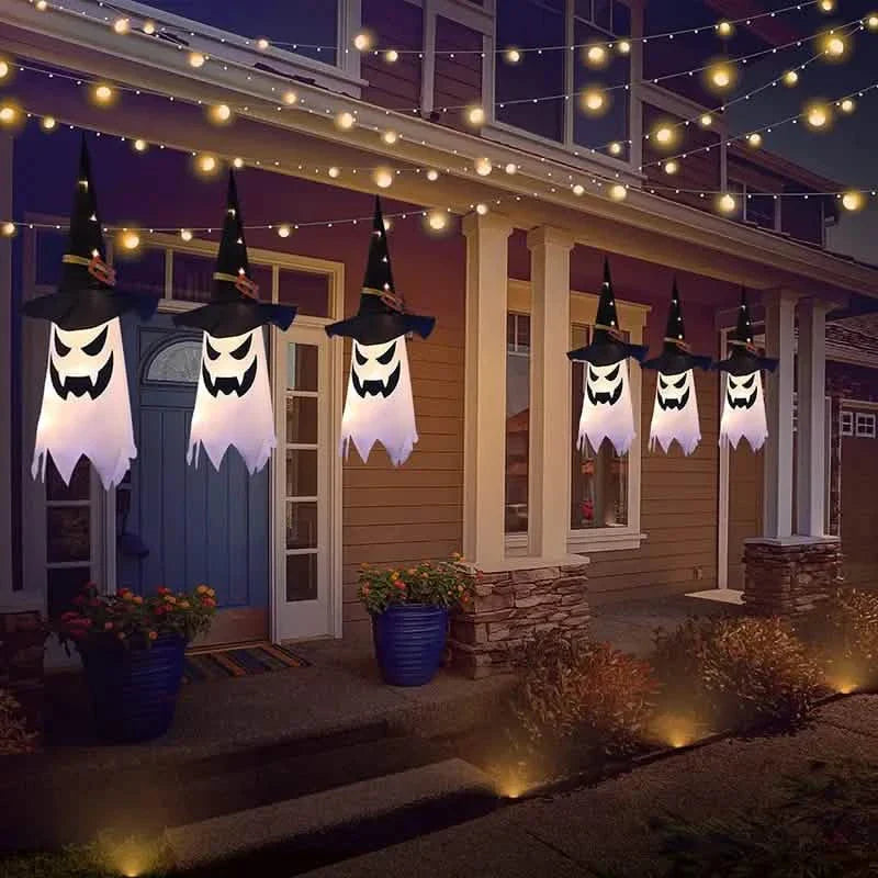2-Piece Set: Glowing Ghost Witch Hat Halloween Decorations by DailySale