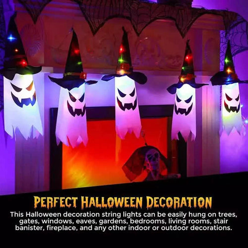 2-Piece Set: Glowing Ghost Witch Hat Halloween Decorations by DailySale