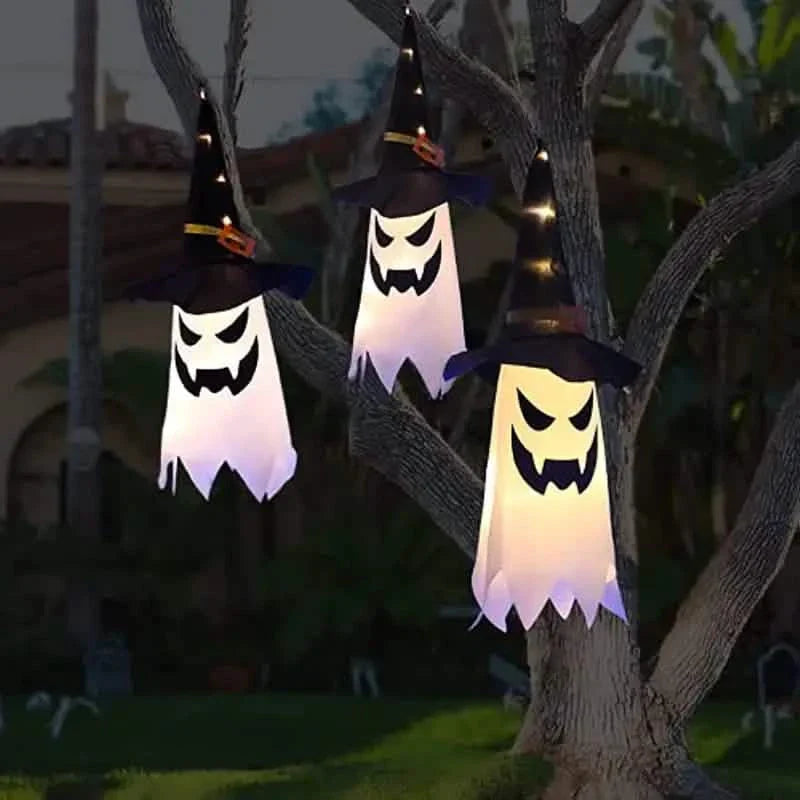 2-Piece Set: Glowing Ghost Witch Hat Halloween Decorations by DailySale