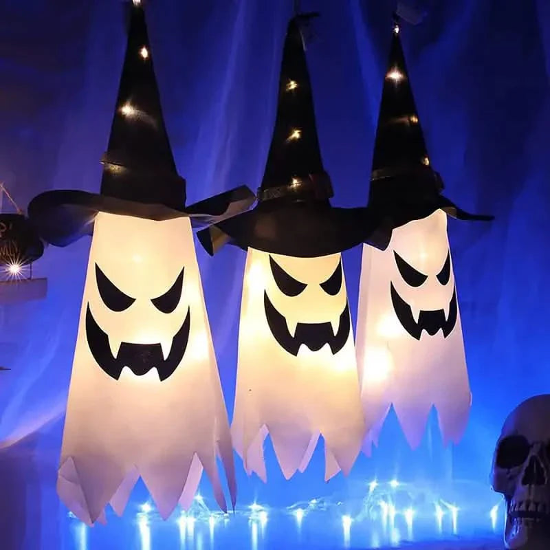 2-Piece Set: Glowing Ghost Witch Hat Halloween Decorations by DailySale