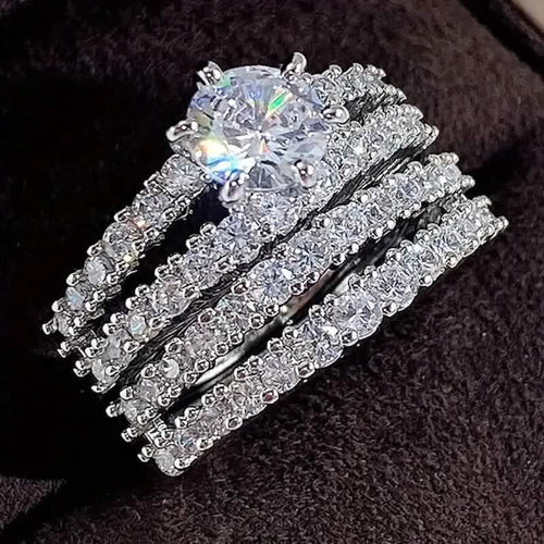 2-Piece Set: Gold Inlays with Zirconia Rings by DailySale