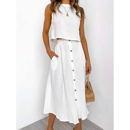 2-Piece Set: Women's Solid Color Casual Dress by DailySale
