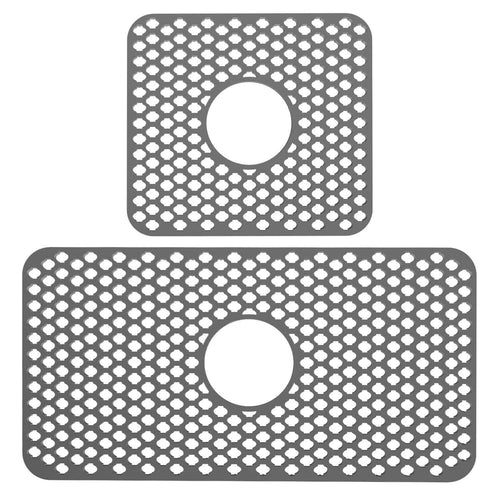 2-Piece: Silicon Grid Sink Mat with Central Drain Hole by DailySale