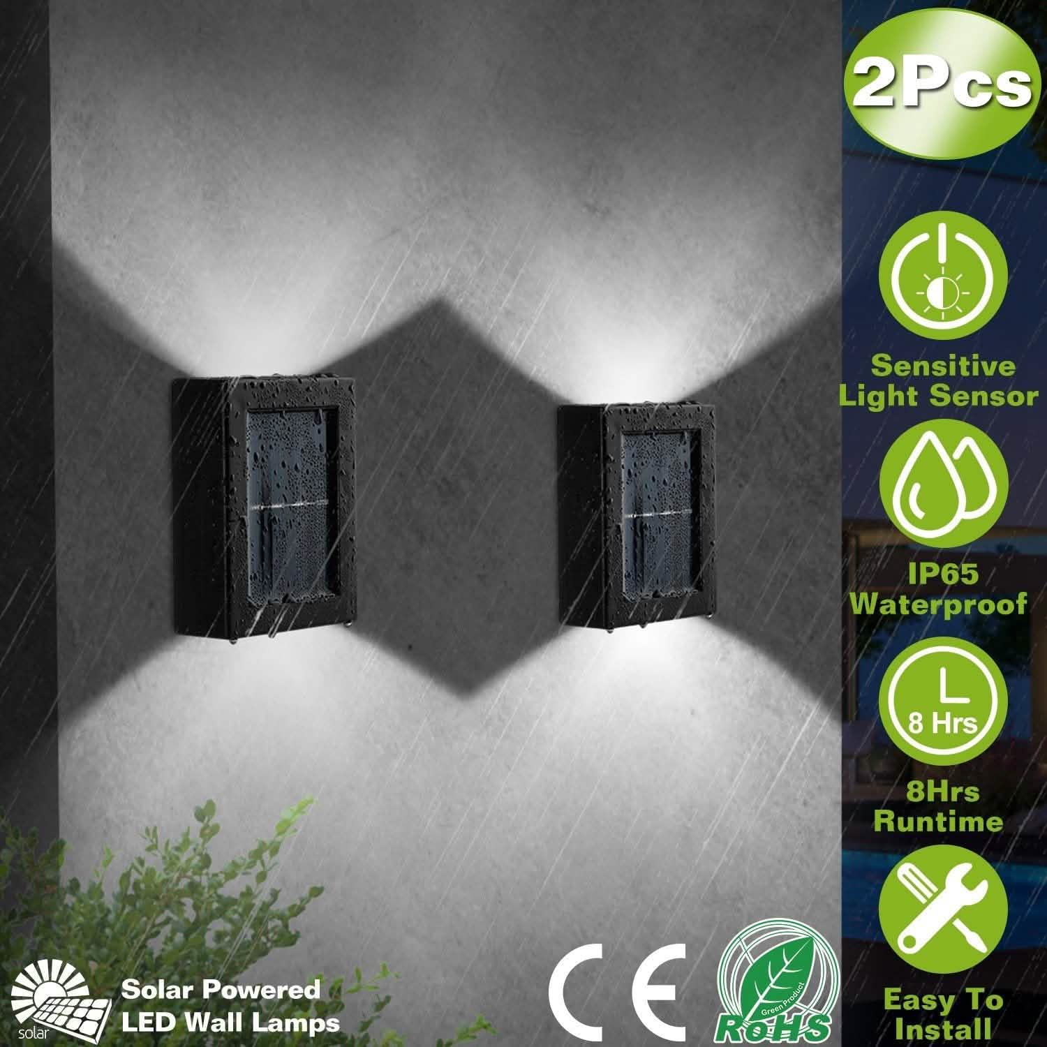 2-Piece: Solar Deck Outdoor Lights by DailySale