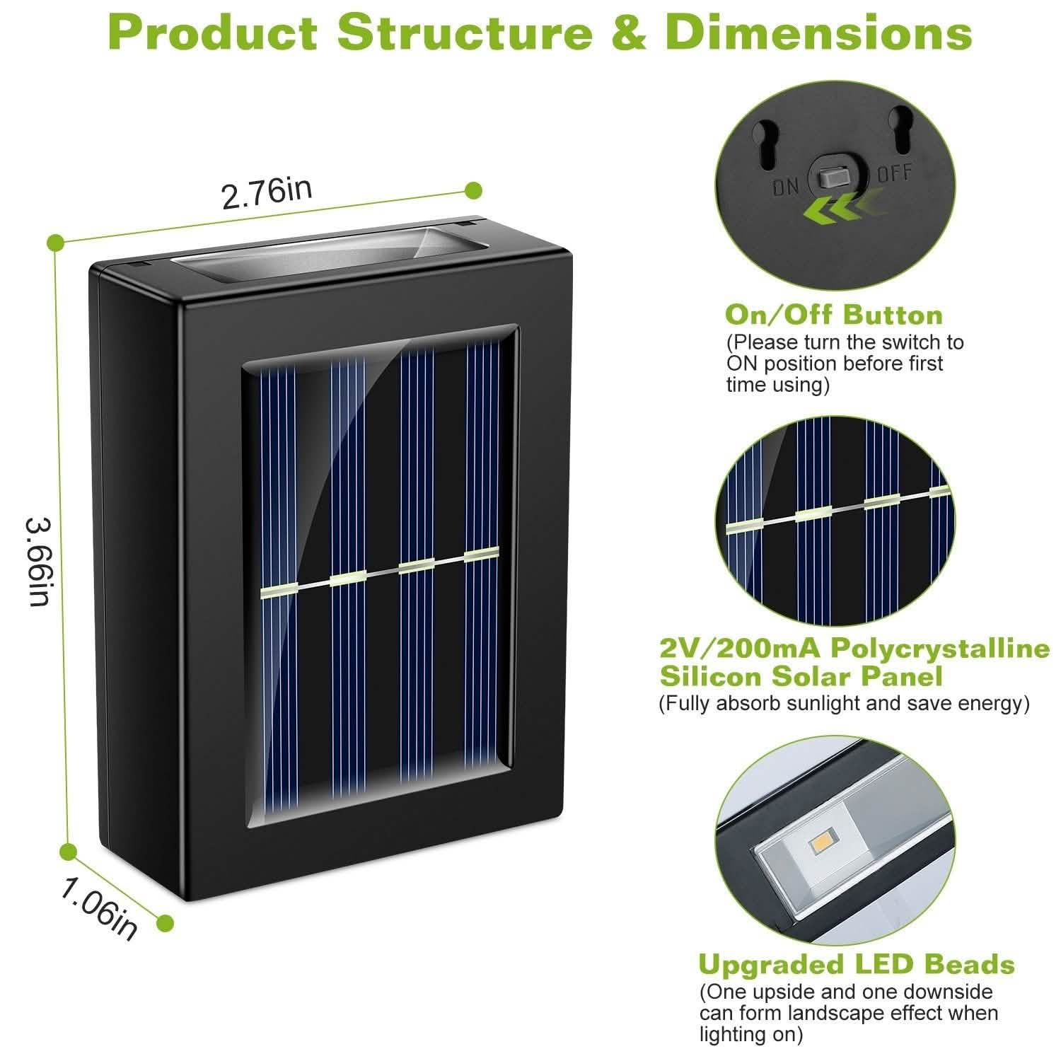 2-Piece: Solar Deck Outdoor Lights by DailySale