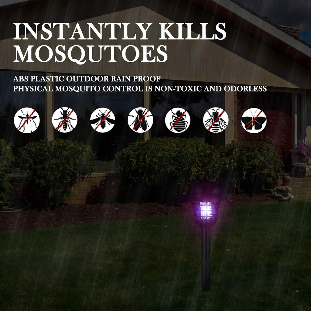 2-Piece: Solar Waterproof Outdoor Bug and Mosquito Zapper by DailySale
