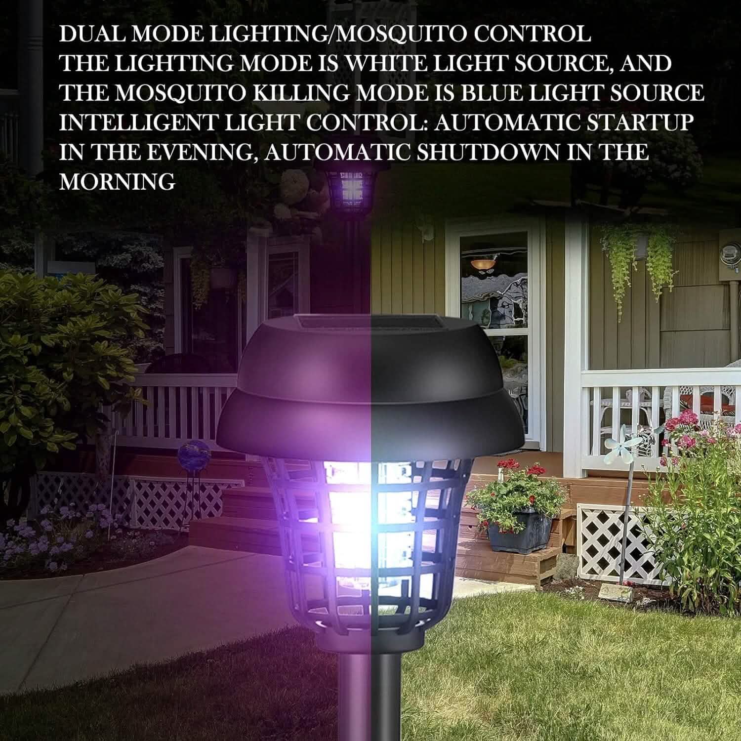 2-Piece: Solar Waterproof Outdoor Bug and Mosquito Zapper by DailySale