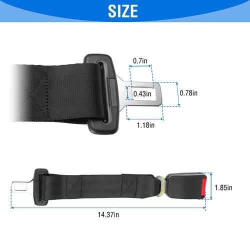2-Piece: Universal 14” Car Seat Belt Extender by DailySale