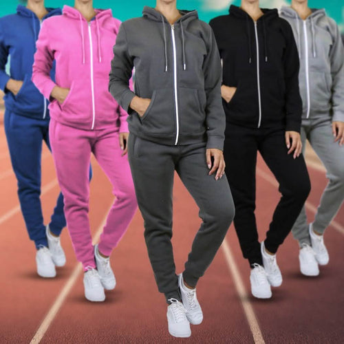 2-Piece: Women's Fleece-Lined Hoodie and Joggers Set by DailySale