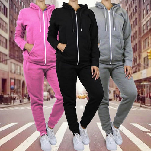 2-Piece: Women's Fleece-Lined Hoodie and Joggers Set by DailySale
