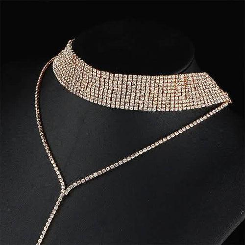 2-Piece: Women's Synthetic Diamond Y Necklace by DailySale