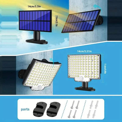 2-Pieces: 106 LED Solar Security Outdooor Lights by DailySale