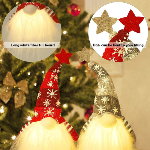 2-Pieces: 11" Lighted Christmas Gnome Santa by DailySale