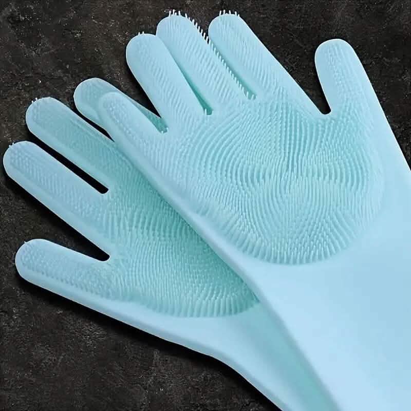 2-Pieces: 2-in-1 Pet Dog Bath Gloves with Silicone Brush by DailySale