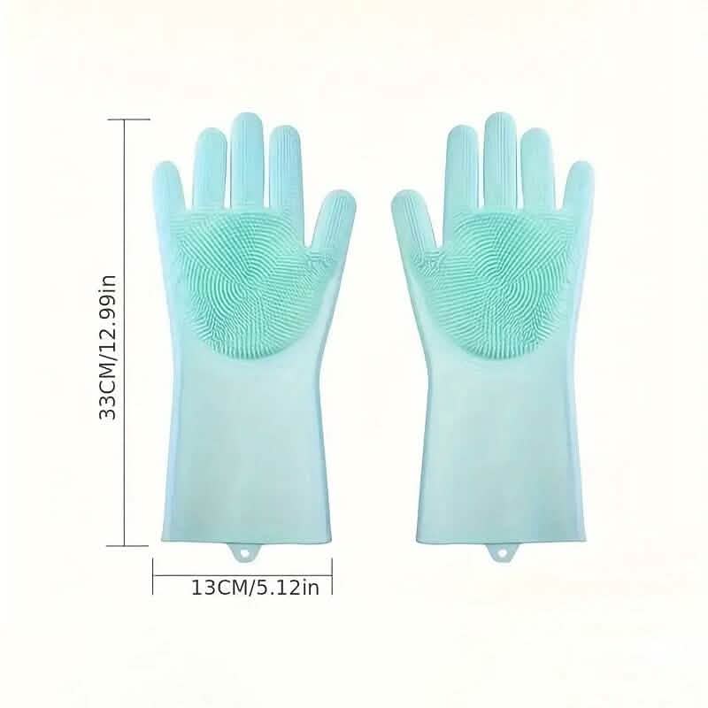 2-Pieces: 2-in-1 Pet Dog Bath Gloves with Silicone Brush by DailySale
