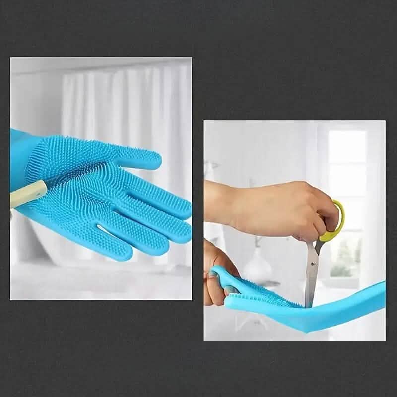 2-Pieces: 2-in-1 Pet Dog Bath Gloves with Silicone Brush by DailySale