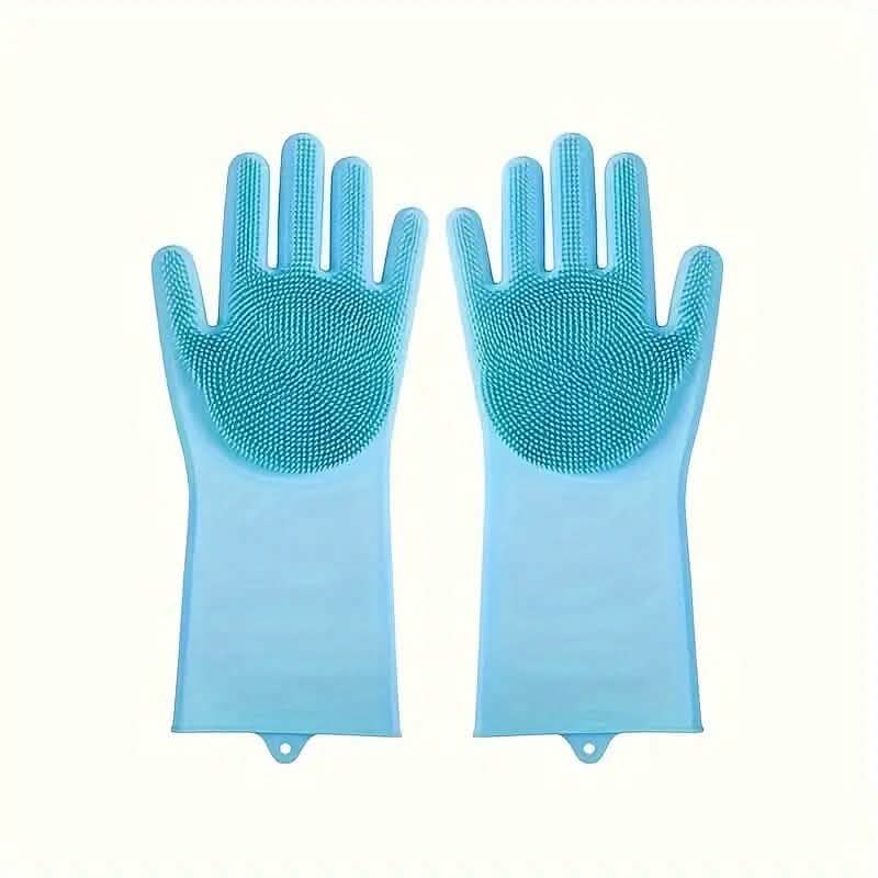2-Pieces: 2-in-1 Pet Dog Bath Gloves with Silicone Brush by DailySale
