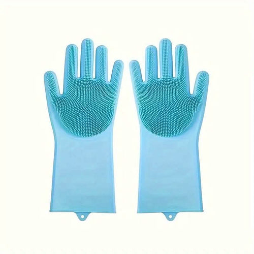 2-Pieces: 2-in-1 Pet Dog Bath Gloves with Silicone Brush by DailySale
