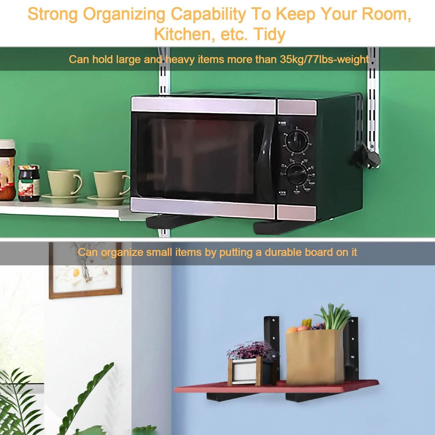 2-Pieces: Adjustable Wall Mount Microwave Brackets by DailySale