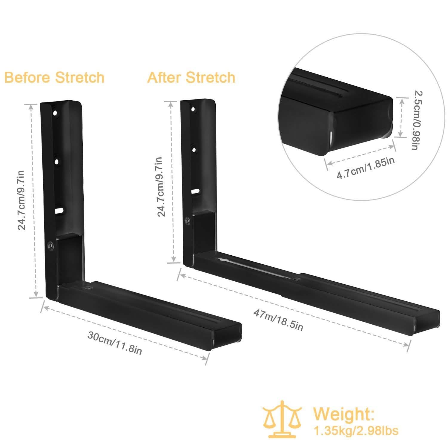 2-Pieces: Adjustable Wall Mount Microwave Brackets by DailySale