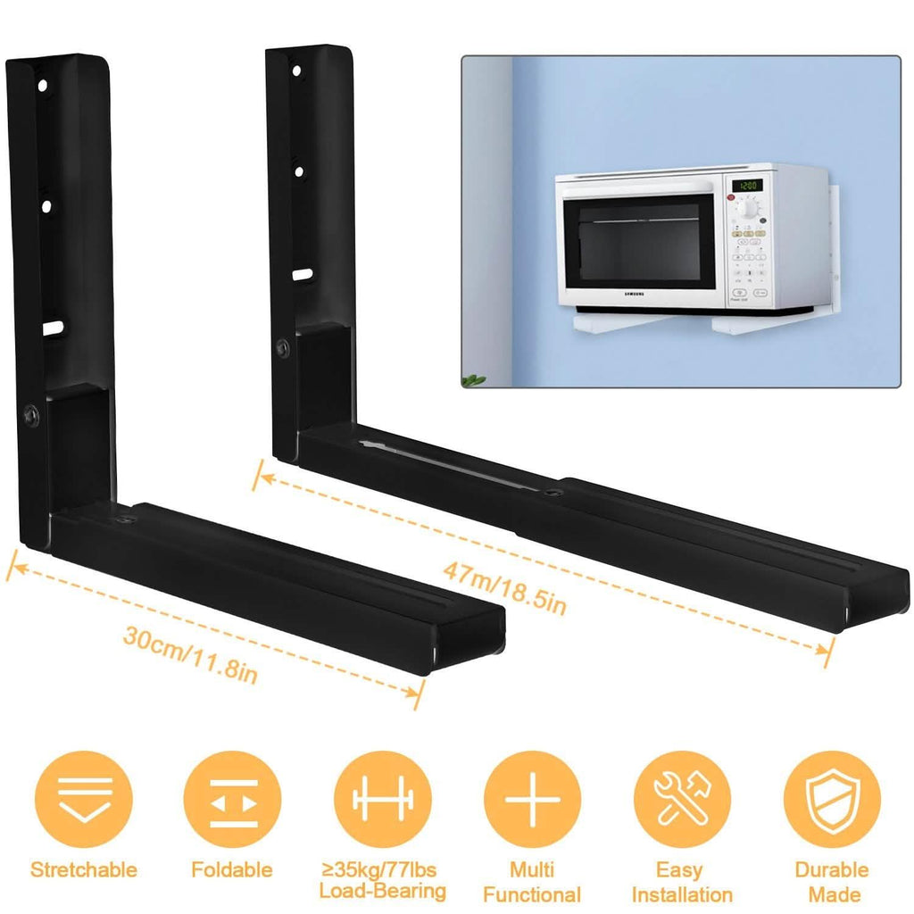 2-Pieces: Adjustable Wall Mount Microwave Brackets by DailySale