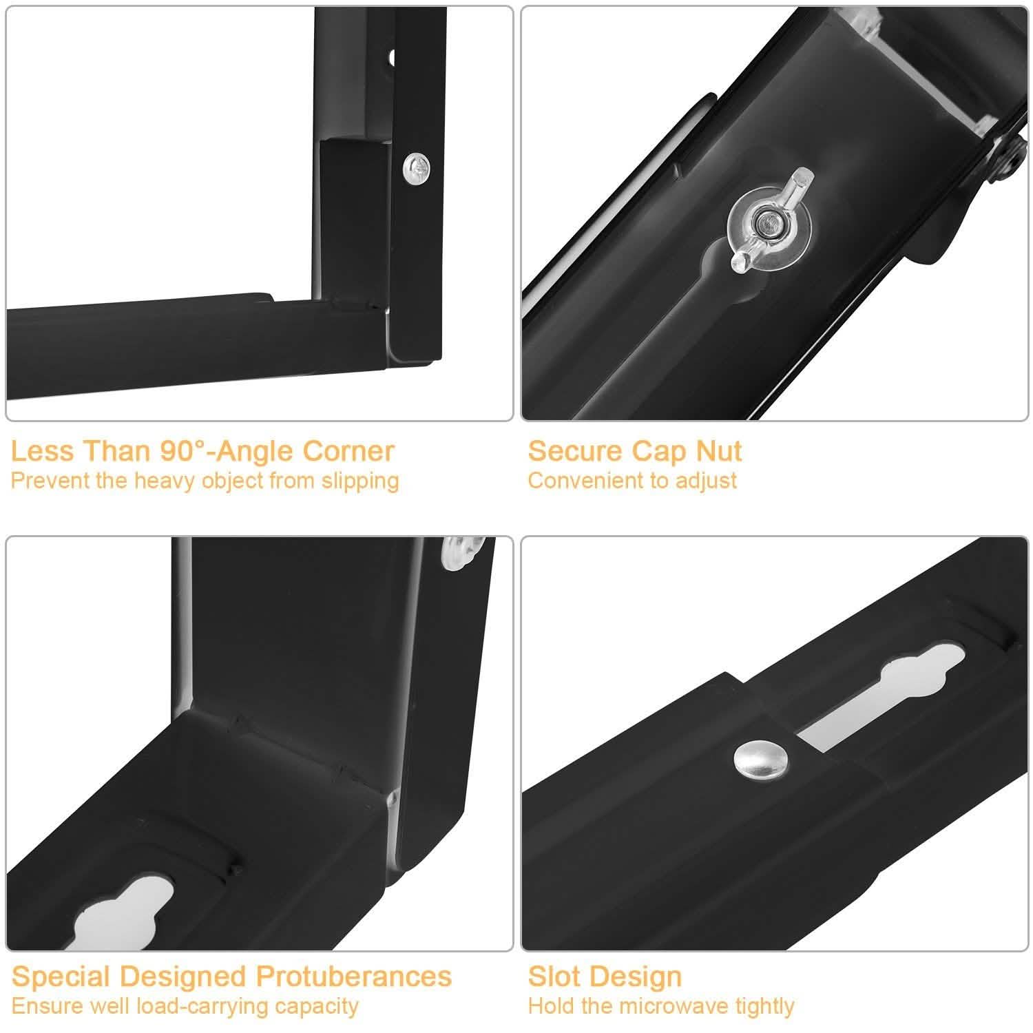 2-Pieces: Adjustable Wall Mount Microwave Brackets by DailySale